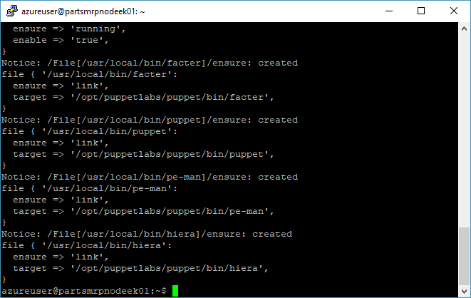 Screenshot of a bash terminal, showing the output from running the Add Node command on the Node successfully. The output of the command is highlighted to illustrate how to view the results of running the Add Node command in a bash terminal with PuTTy.